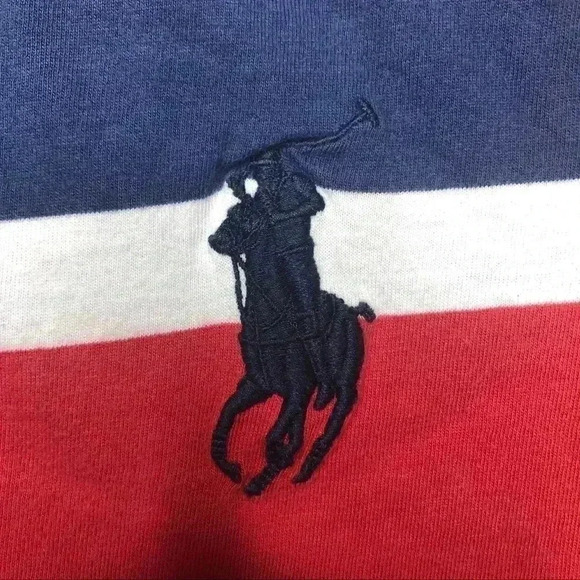 Polo By Ralph Lauren Red & Blue  Striped T-Shirt 2T - Picture 4 of 16